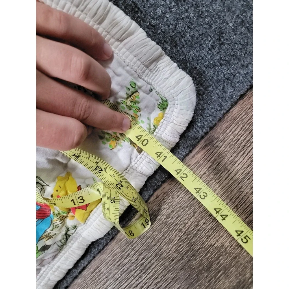 VTG 70s 80s Sears Winnie The Pooh Hundred Acre Woods Quilted Baby Crib Blanket
